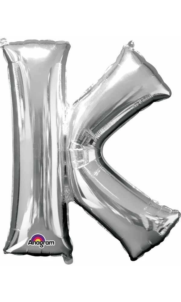 Silver Letter " K " Foil Balloon 16''
