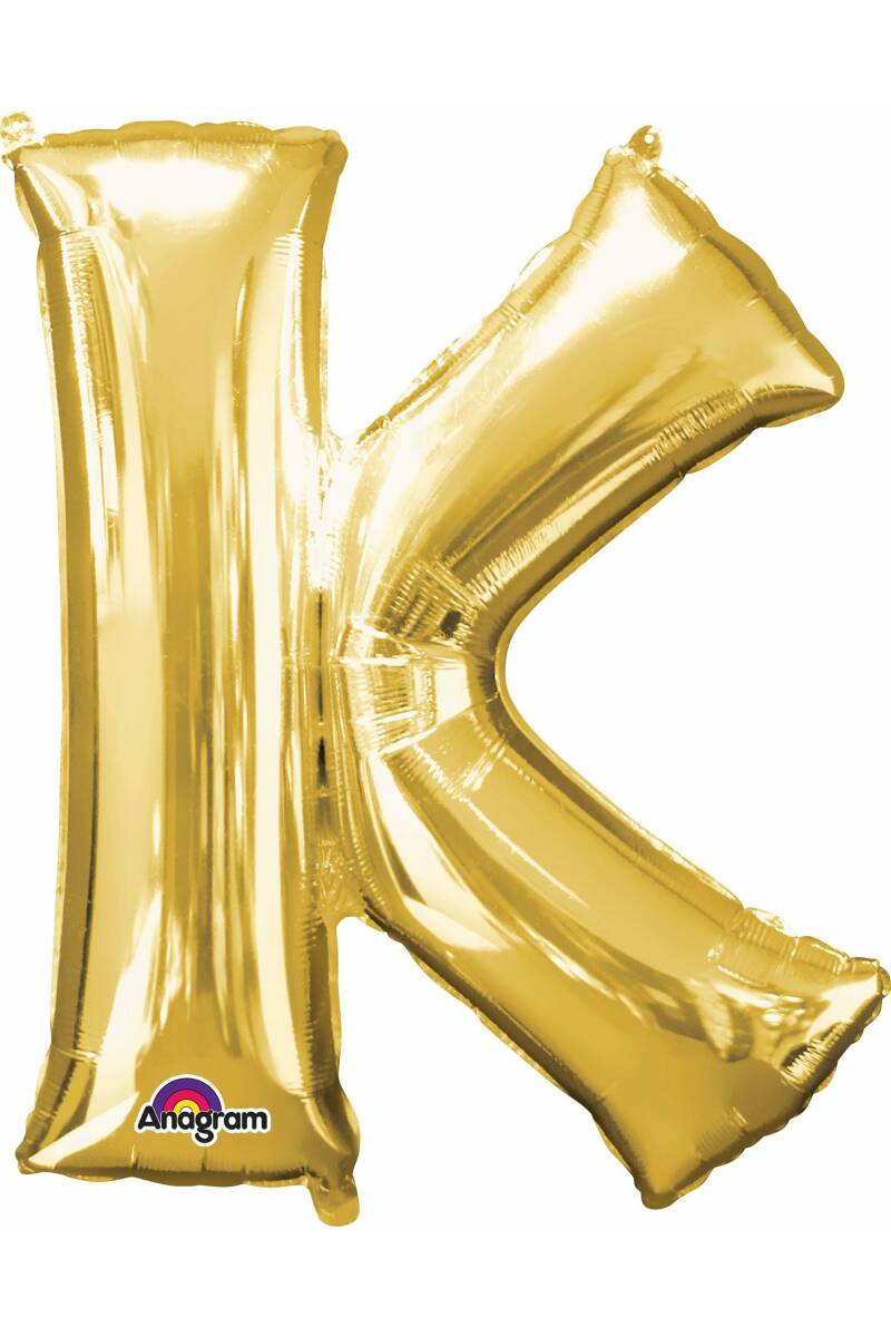 Gold Letter " K " Foil Balloon 34''