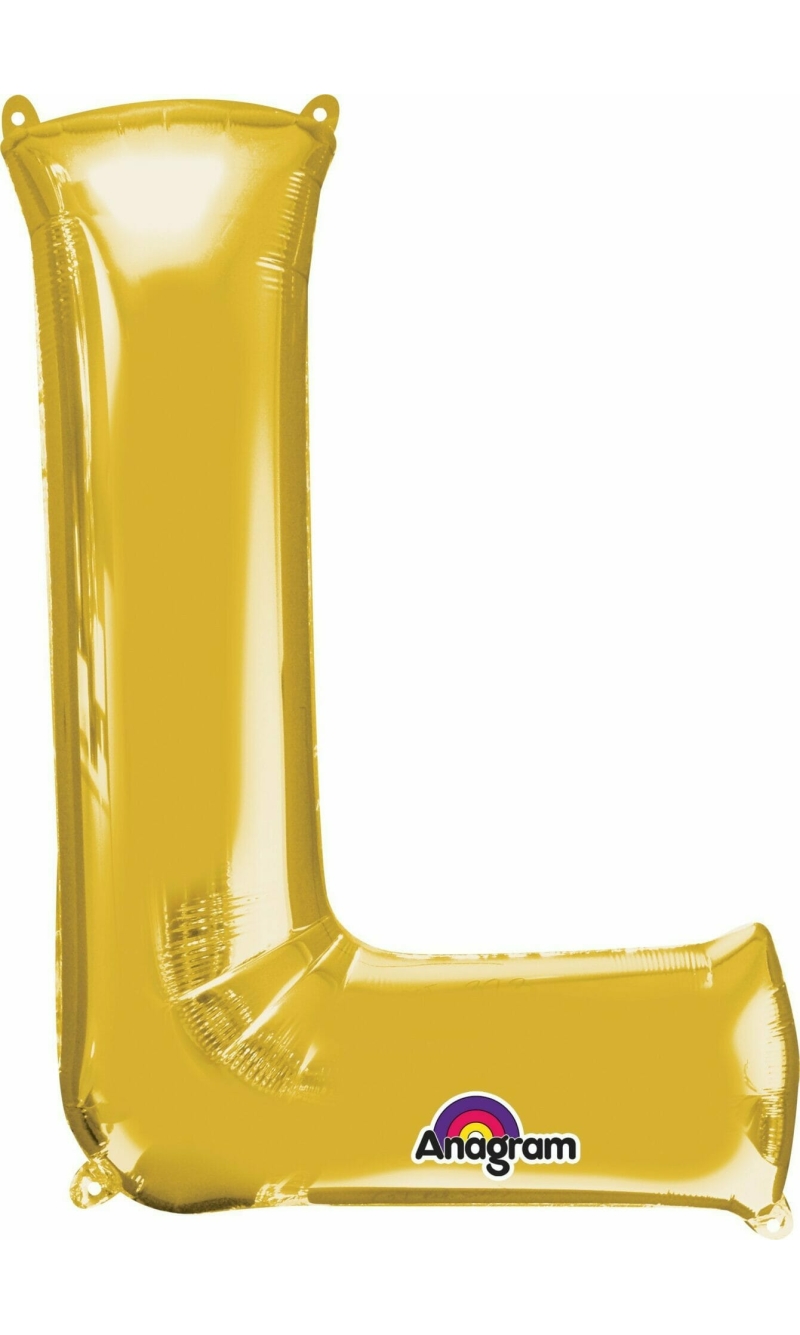Gold Letter " L " Foil Balloon 34''