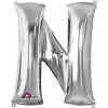 Silver Letter " N " Foil Balloon 34''