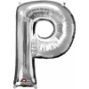 Silver Letter " P " Foil Balloon 34''