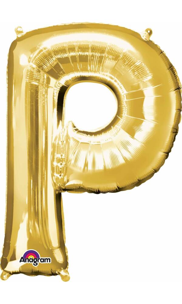 Gold Letter " P " Foil Balloon 34''