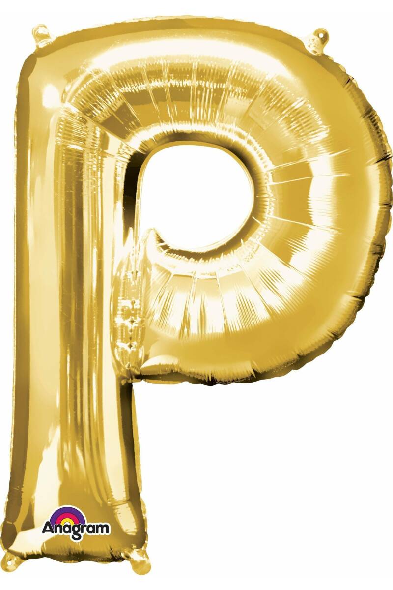 Gold Letter " P " Foil Balloon 34''
