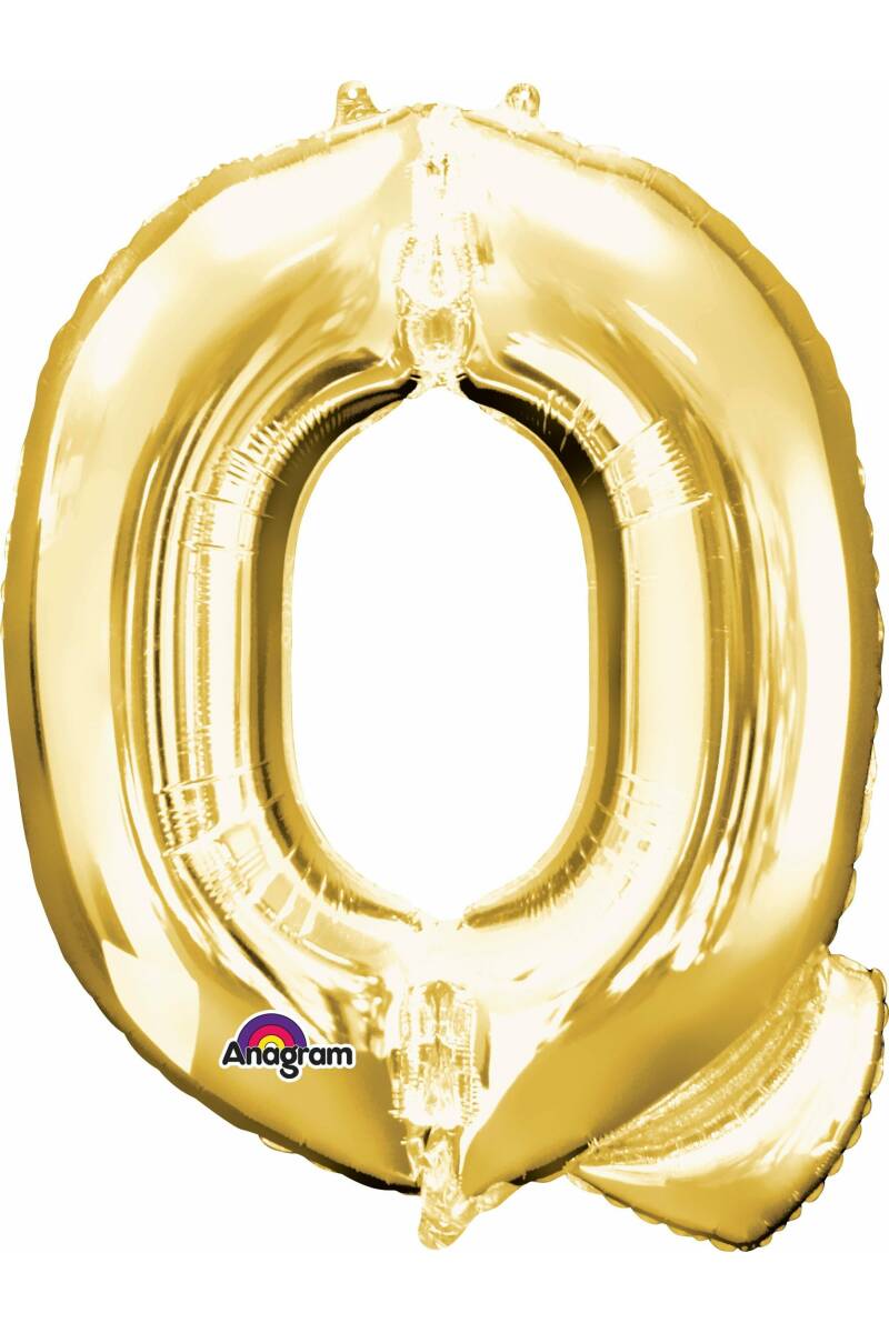 Gold Letter " Q " Foil Balloon 34''