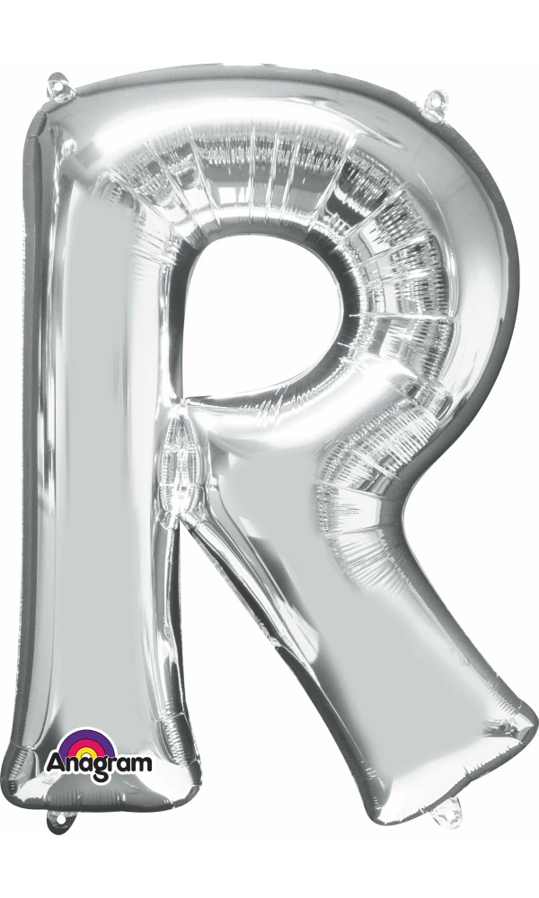 Silver Letter " R " Foil Balloon 34''