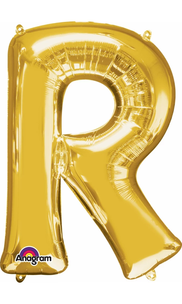 Gold Letter " R " Foil Balloon 16''