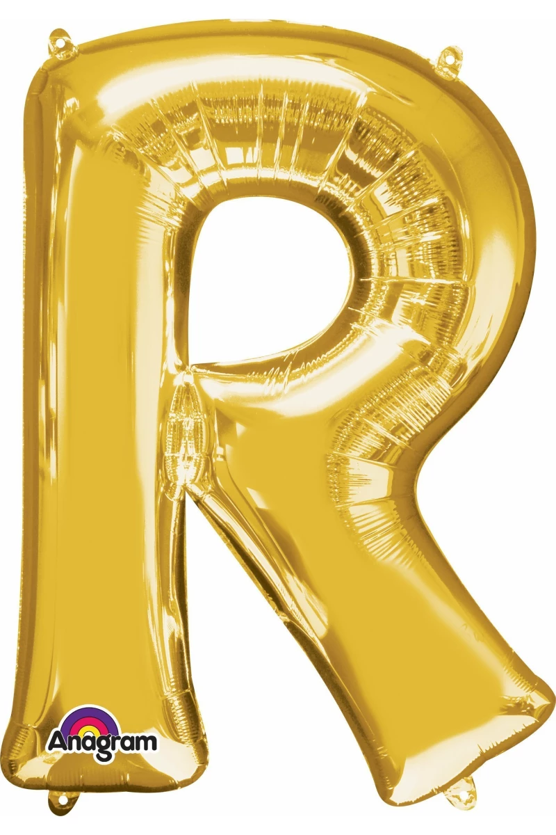 Gold Letter " R " Foil Balloon 16''
