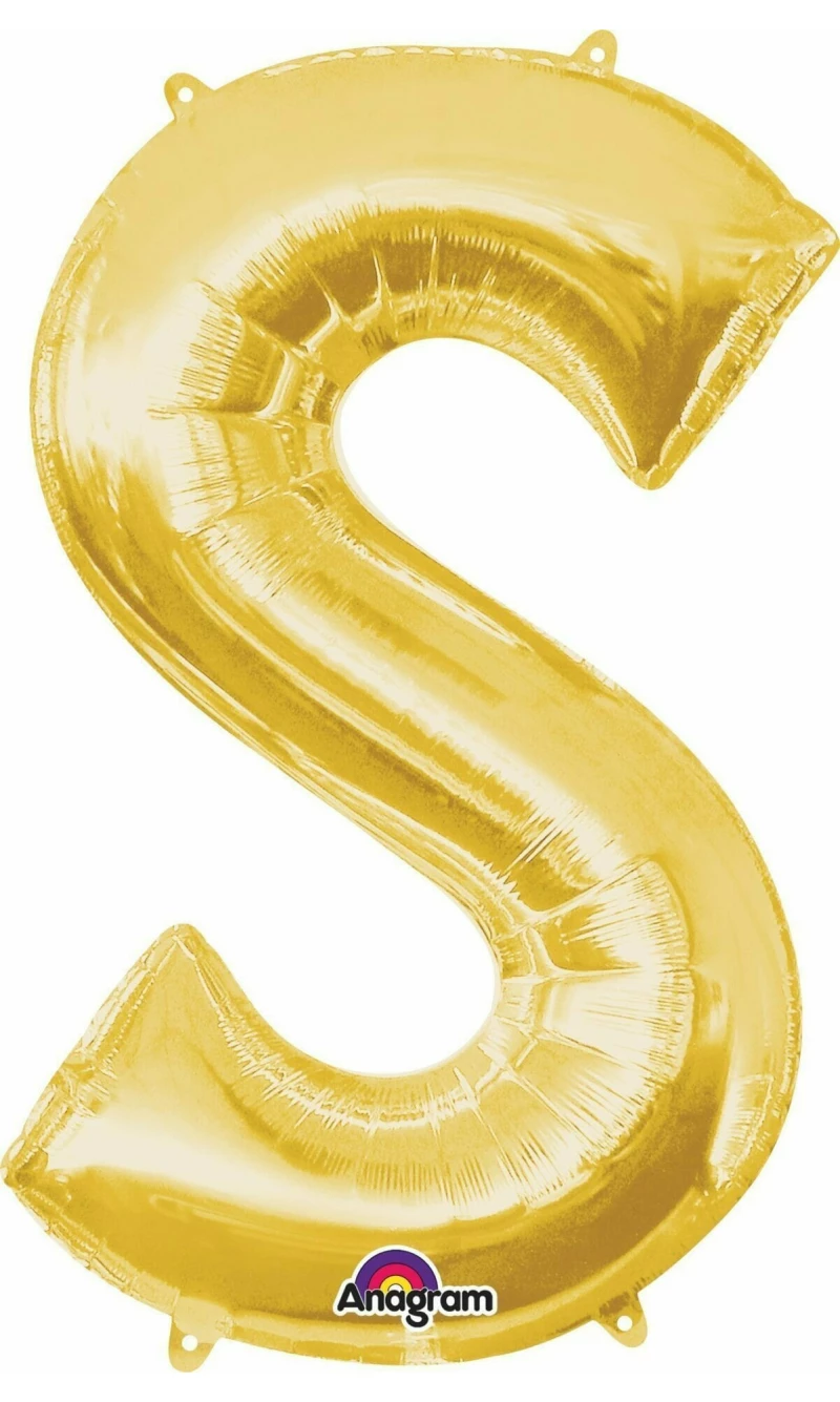 Gold Letter " S " Foil Balloon 16''