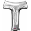 Silver Letter " T " Foil Balloon 34''