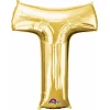 Gold Letter " T " Foil Balloon 34''