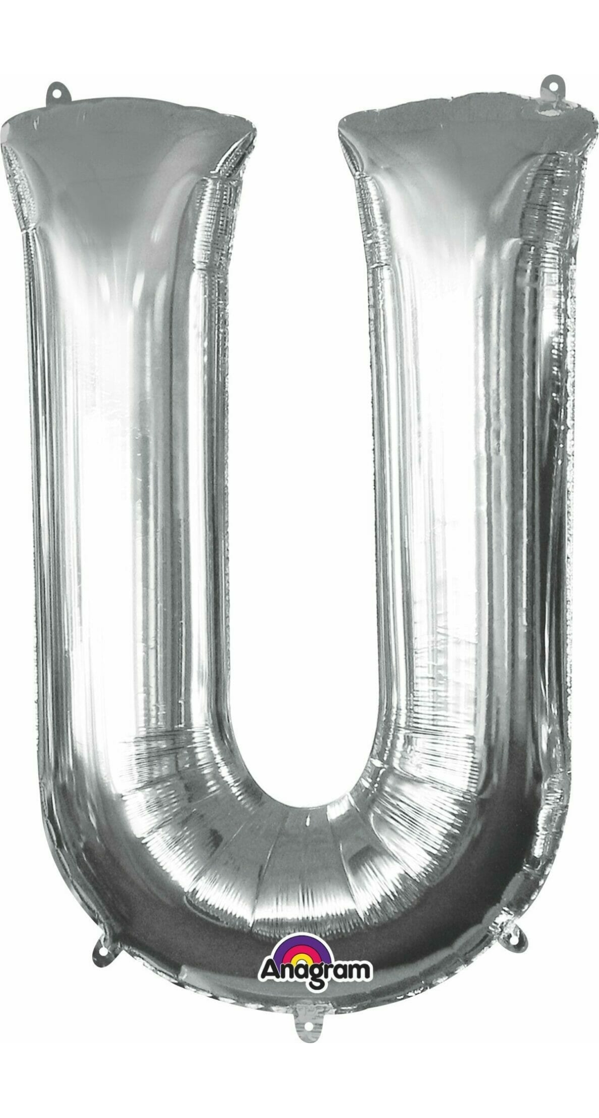 Silver Letter " U " Foil Balloon 16''