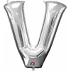 Silver Letter " V " Foil Balloon 34''