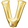 Gold Letter " V " Foil Balloon 16''