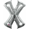 Silver Letter " X " Foil Balloon 34''