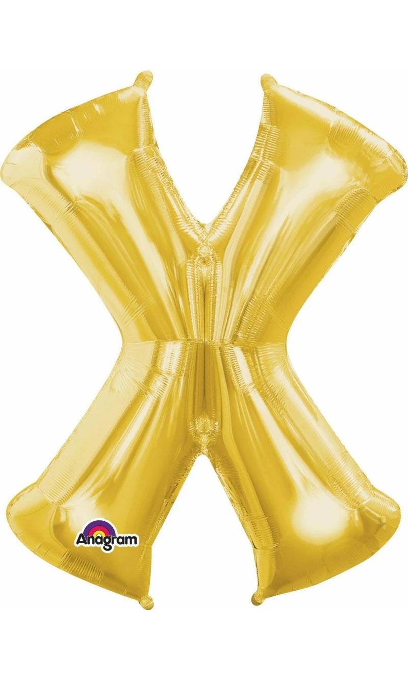 Gold Letter " X " Foil Balloon 16''
