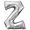 Silver Letter " Z " Foil Balloon 34''