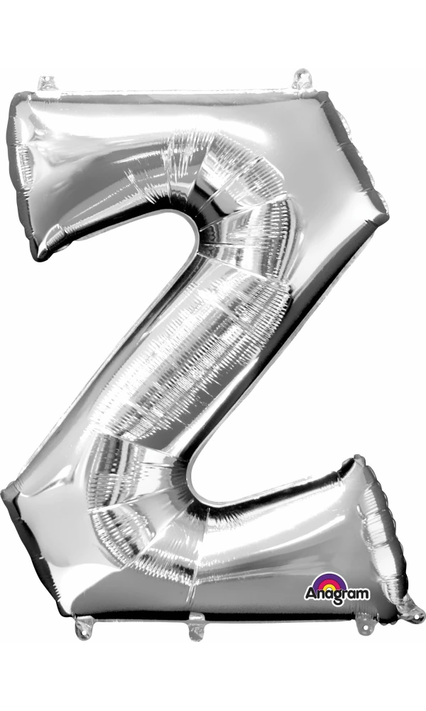 Silver Letter " Z " Foil Balloon 16''