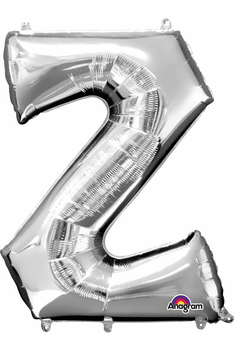 Silver Letter " Z " Foil Balloon 16''