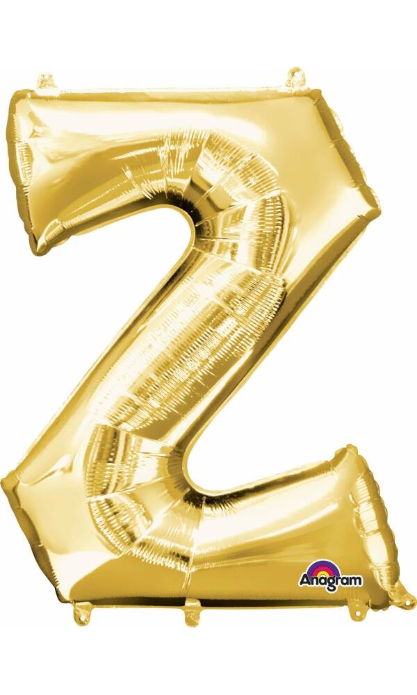 Gold Letter " Z " Foil Balloon 34''