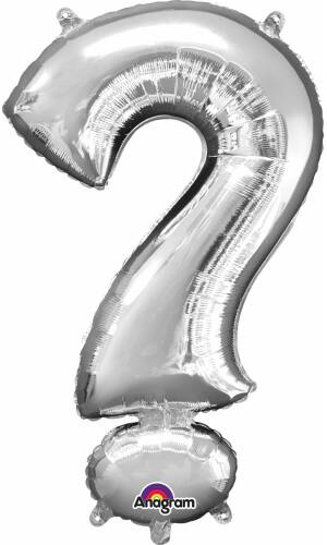 Silver Symbol " ? " Foil Balloon 34''