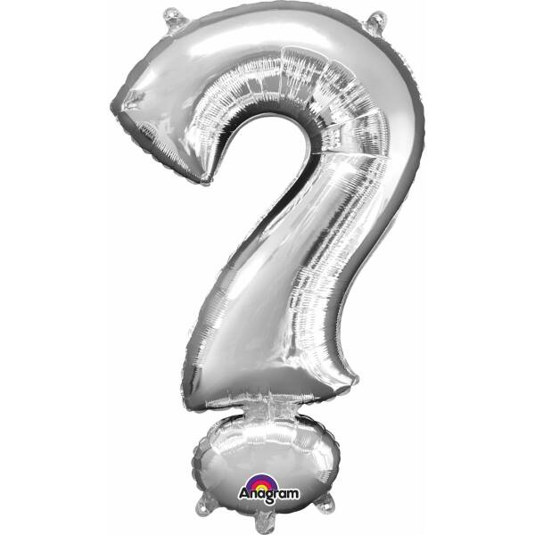 Silver Symbol " ? " Foil Balloon 34''
