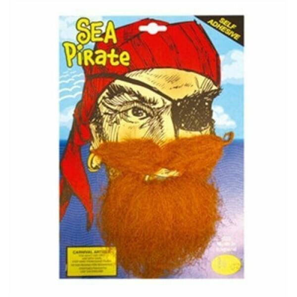 Sea Pirate Self Adhesive Ginger Beard & Moustache - Adult One Size