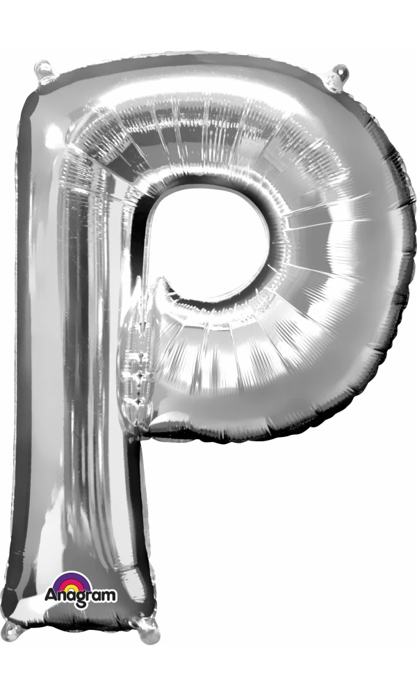 Silver Letter " P " Foil Balloon 16''