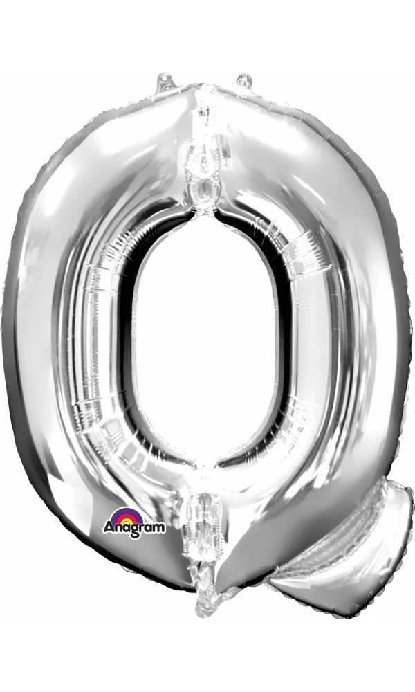 Silver Letter " Q " Foil Balloon 16''