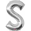 Silver Letter " S " Foil Balloon 16''