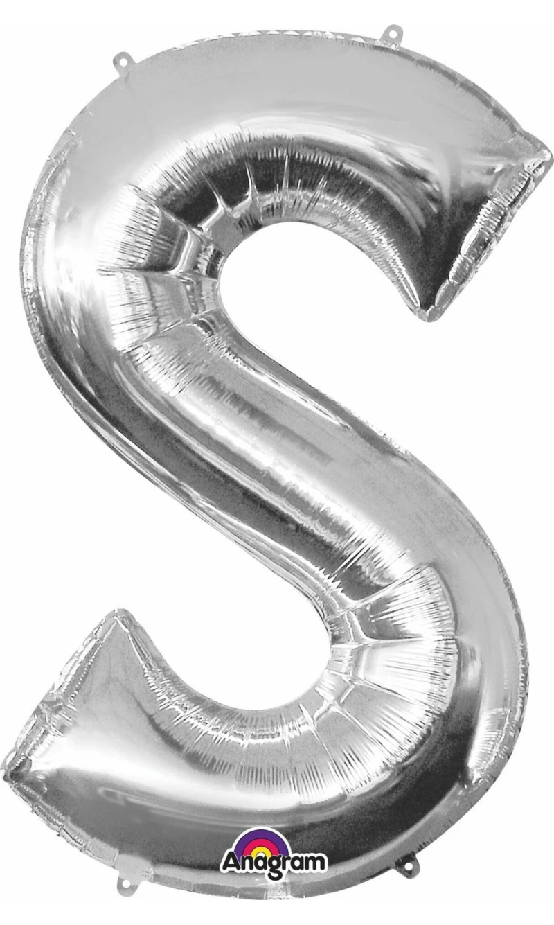 Silver Letter " S " Foil Balloon 16''