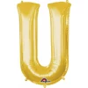 Gold Letter " U " Foil Balloon 16''