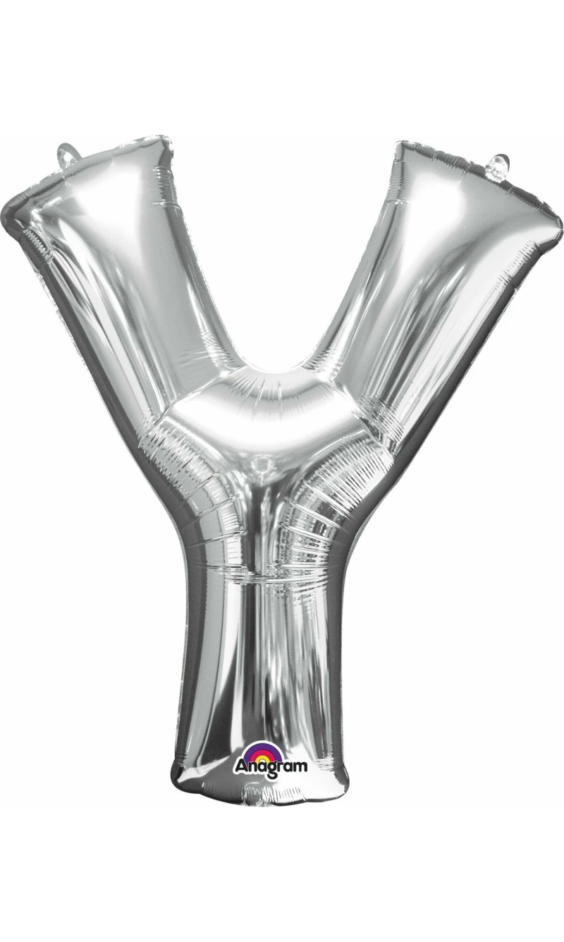 Silver Letter " Y " Foil Balloon 16''