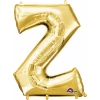 Gold Letter " Z " Foil Balloon 16''