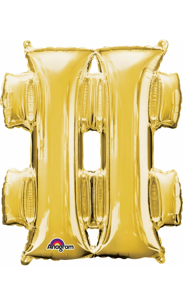 Gold Letter " # " Foil Balloon 16''