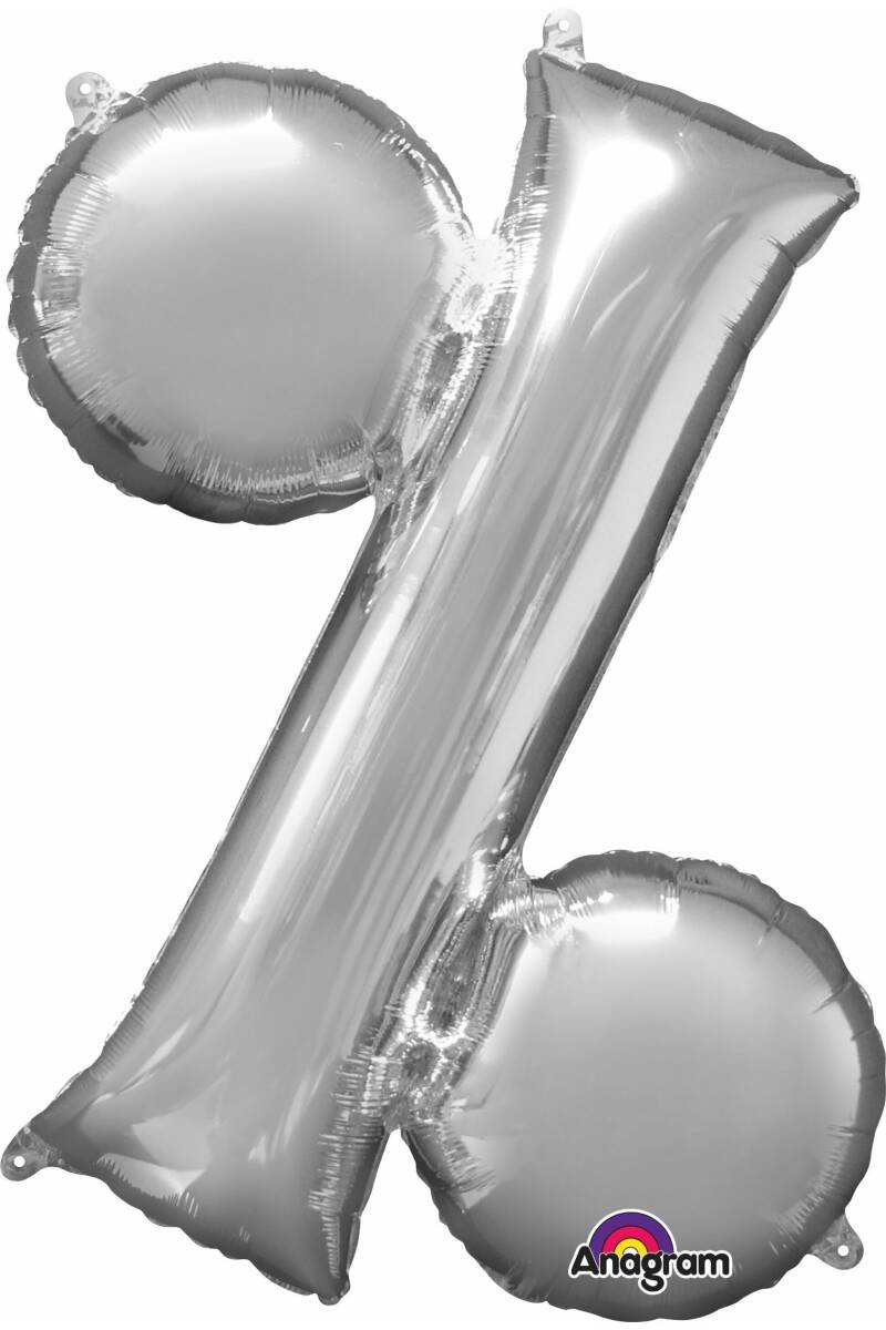 Silver Letter " % " Foil Balloon 16''