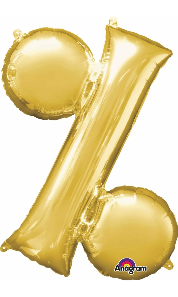 Gold Letter " % " Foil Balloon 16''
