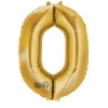 Gold Number " 0 " Foil Balloon 16''