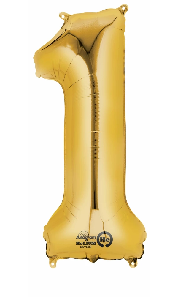 Gold Number " 1 " Foil Balloon 16''