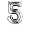 Silver Number " 5 " Foil Balloon 16''