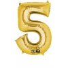 Gold Number " 5 " Foil Balloon 16''
