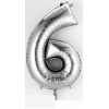Silver Number " 6 " Foil Balloon 16''