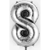 Silver Number " 8 " Foil Balloon 16''