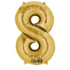 Gold Number " 8 " Foil Balloon 16''