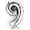 Silver Number " 9 " Foil Balloon 16''