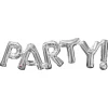 Silver Phrase '' Party! '' Foil Balloon 16''