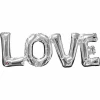 Silver Phrase '' Love'' Foil Balloon 25" x 9"