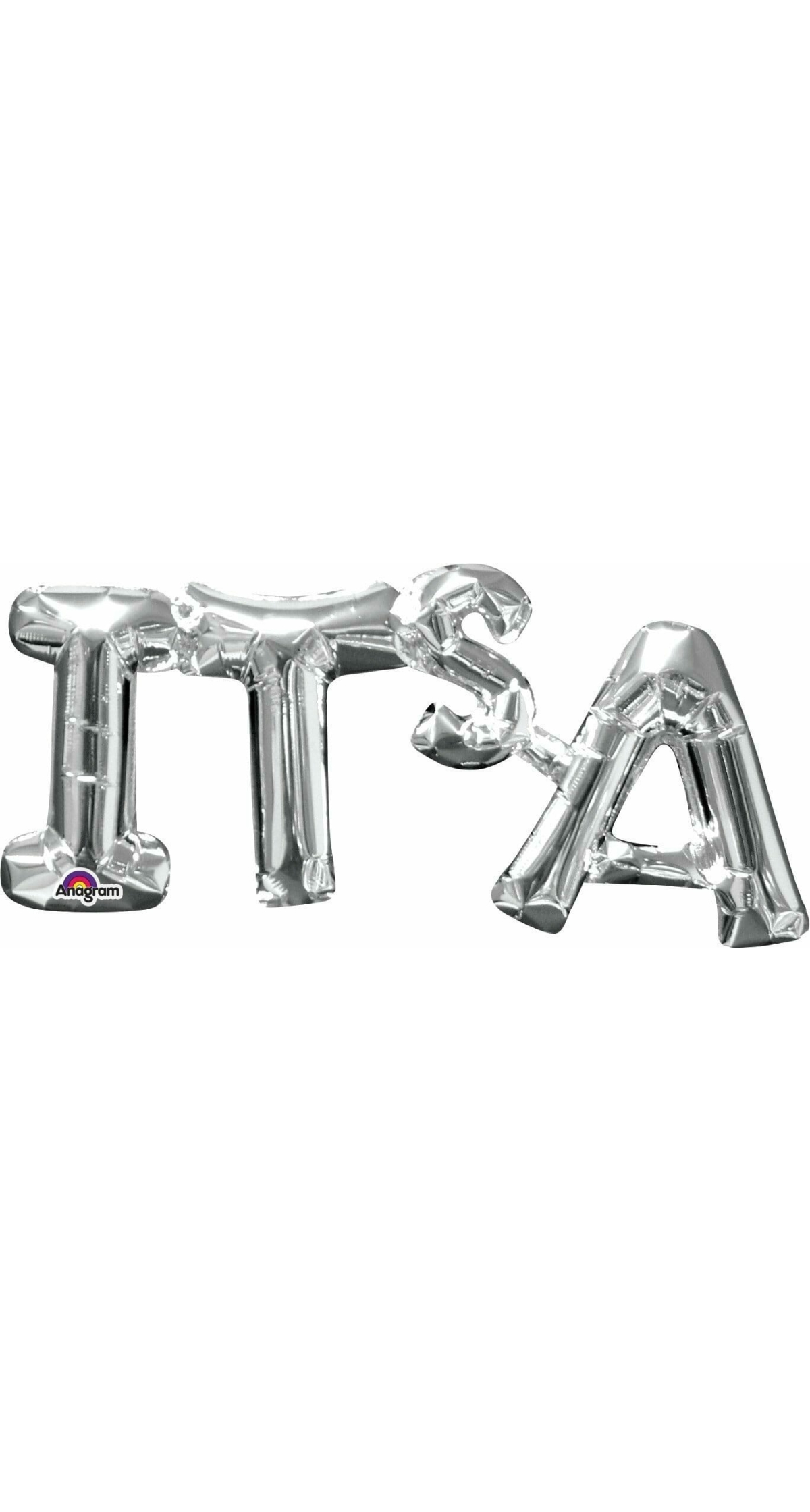 Silver Phrase '' Its A '' Foil Balloon 20" x 9"