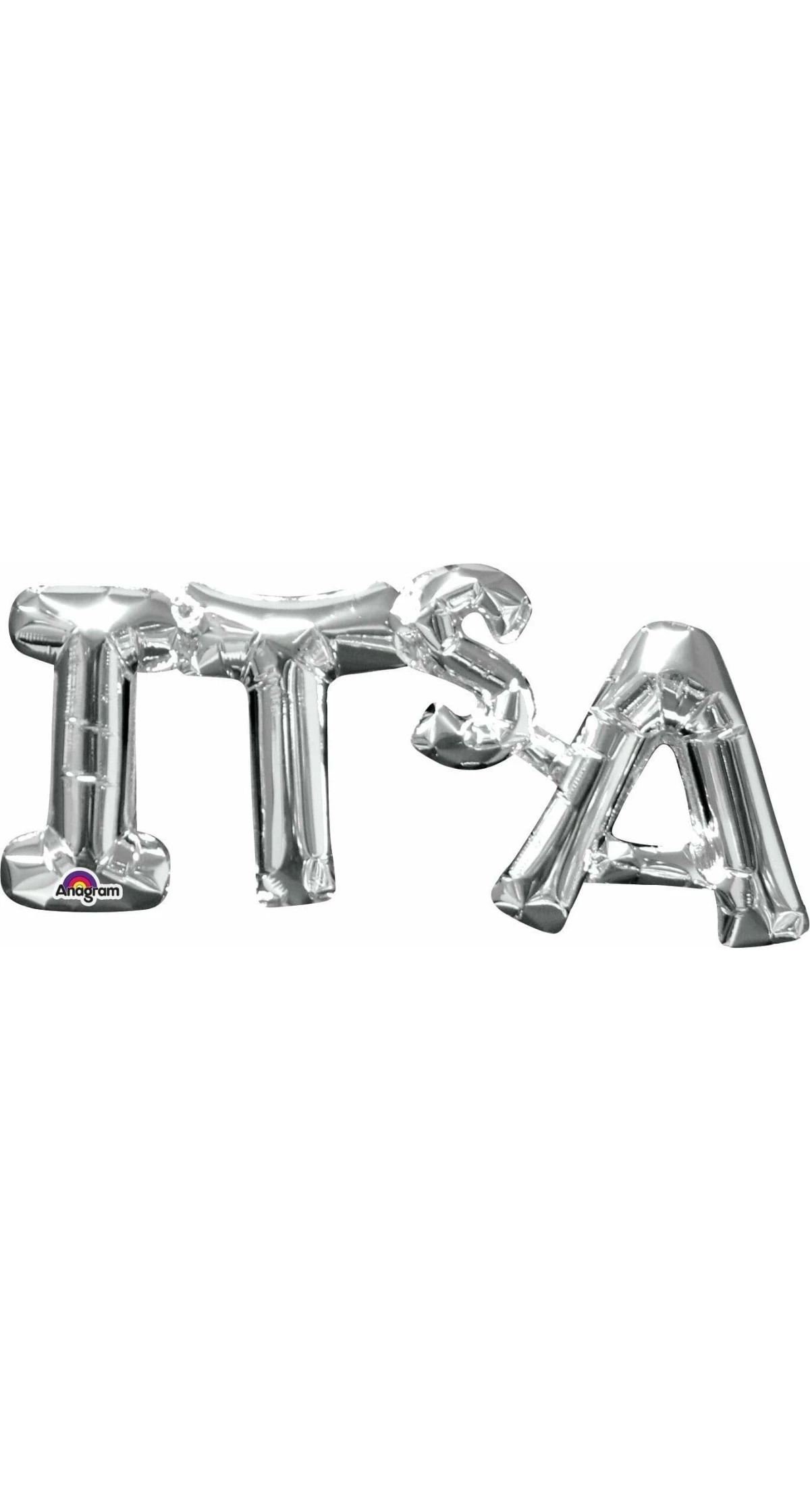 Silver Phrase '' Its A '' Foil Balloon 20" x 9"