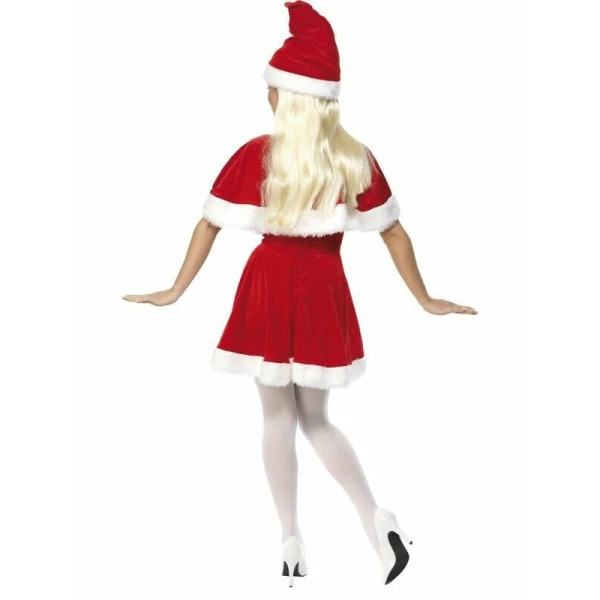 Miss Santa Costume With Cape - Adult Size Medium