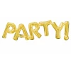 Gold Phrase '' Party! '' Foil Balloon 33" x 9"